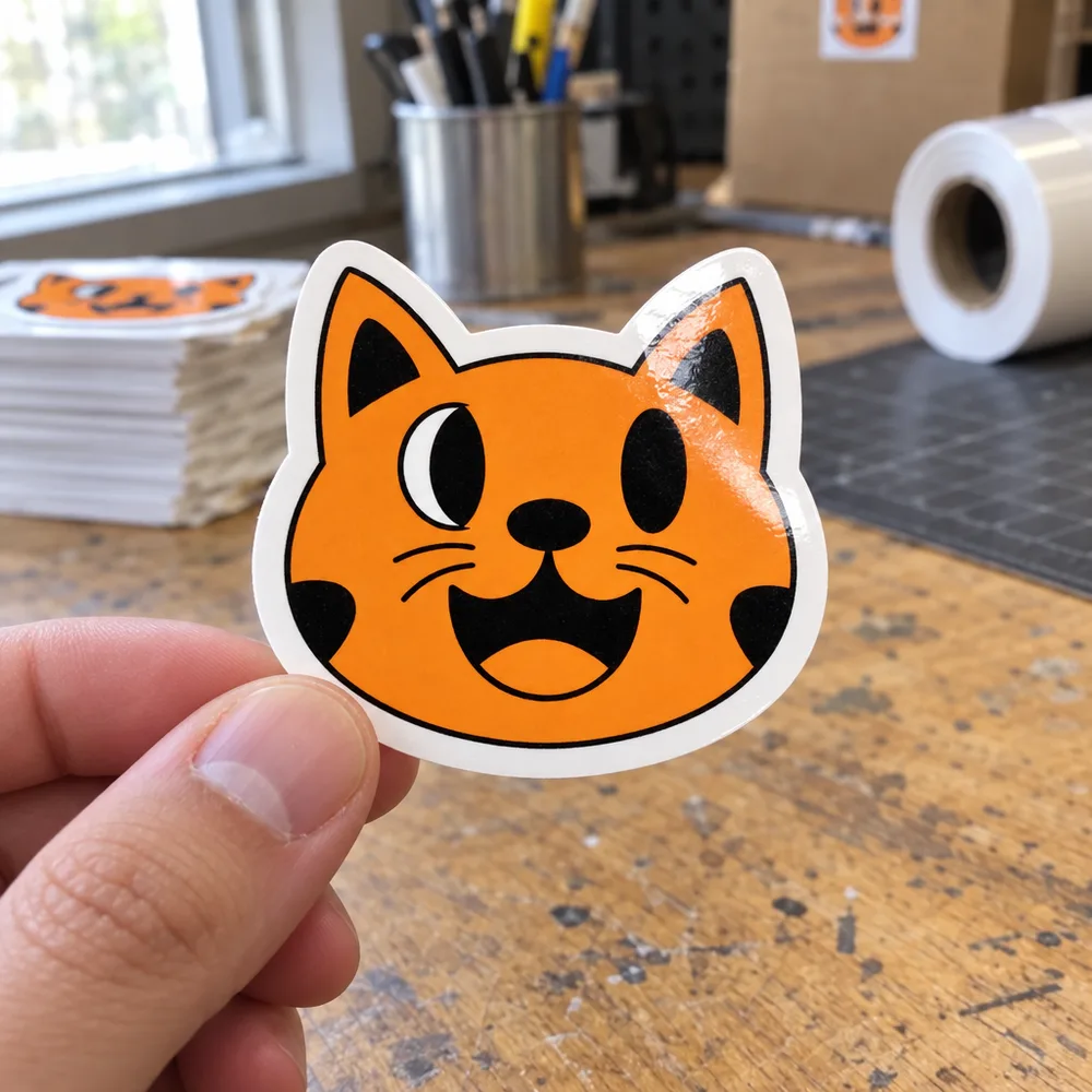 Cat mascot, held fresh off the cutter