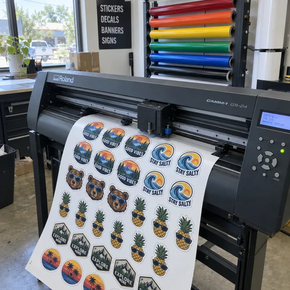 Sheet coming off the plotter, Out in the wild