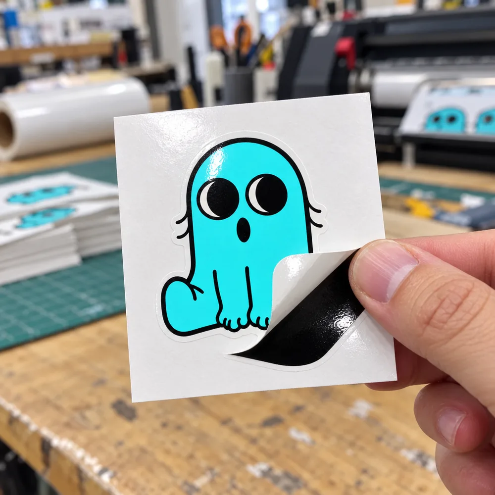 Ghost, peeling off the square backing