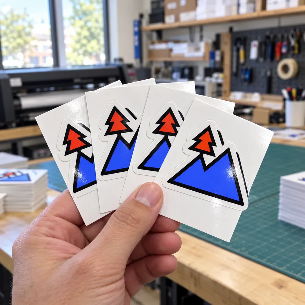 Mountain emblems, fanned
