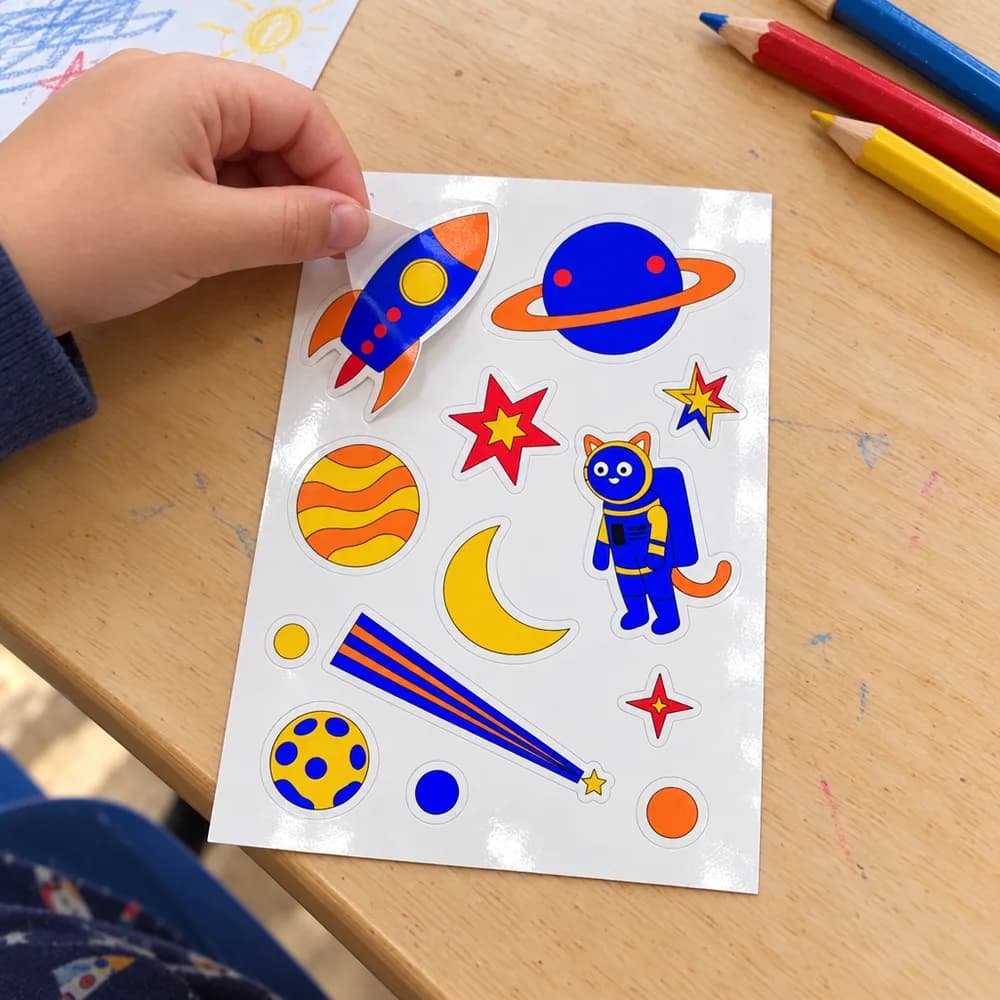 Space sheet, rocket coming off