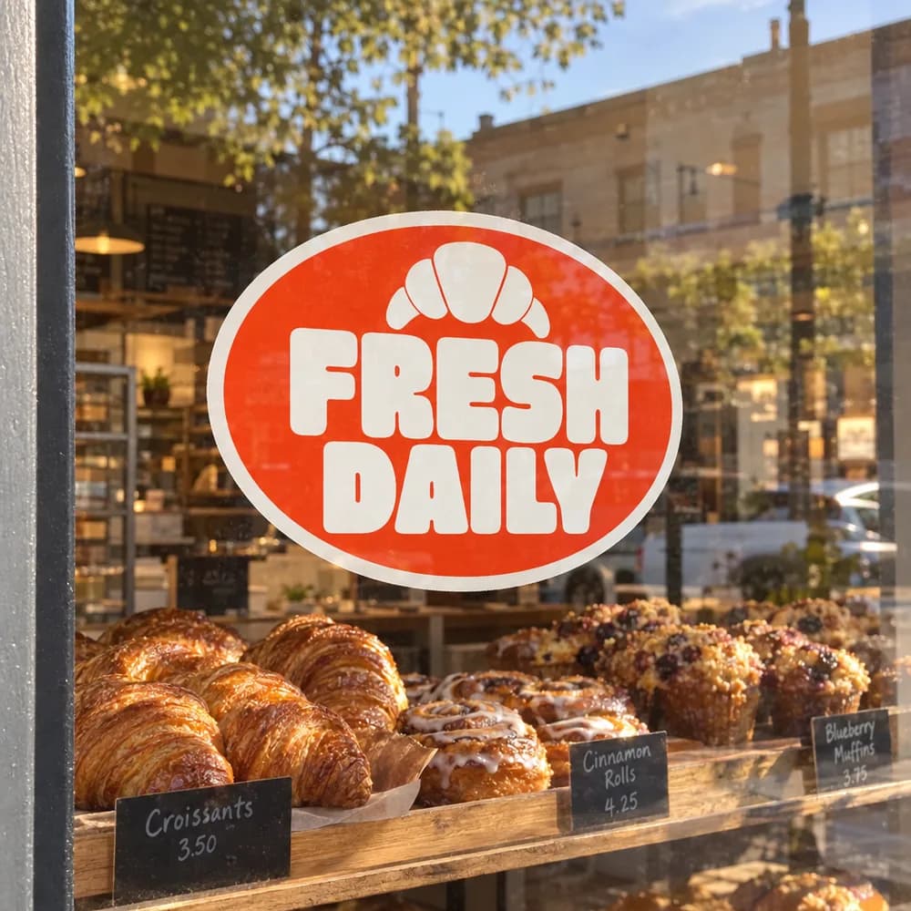 Bakery window, Window Decals